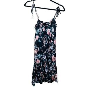 American Eagle Black Floral Sleeveless Summer Dress Casual Size Medium